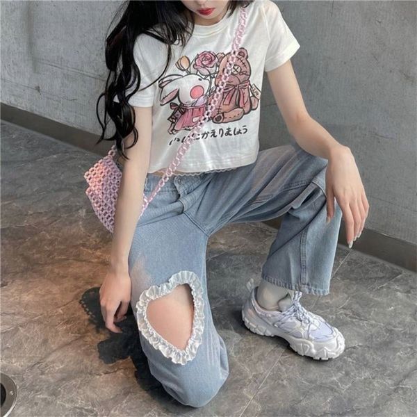 allmatch fashion kawaii denim blue loose wideleg women's jeans high waist heart chain summer thin casual cute casual 220815
allmatch fashion kawaii denim blue loose wideleg women's jeans high waist heart chain summer thin casual cute casual 220815