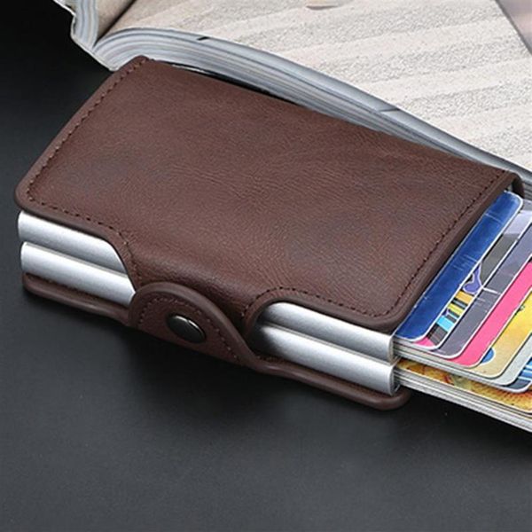 card holders men business aluminum cash id holder slim metal pu leather cardholder anti-thief case bag2795, Brown;gray
card holders men business aluminum cash id holder slim metal pu leather cardholder anti-thief case bag2795, Brown;gray