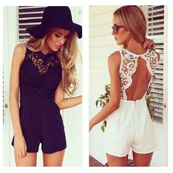 as02 summer cute female overalls clothing open back chiffon floral short women summer shorts t200701, White;black
as02 summer cute female overalls clothing open back chiffon floral short women summer shorts t200701, White;black
