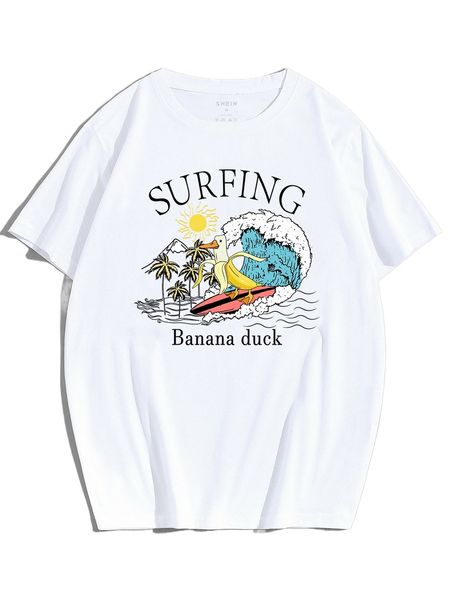 men letter & wave print tee p6gs#, White;black