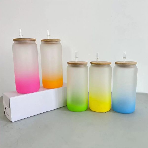 16oz sublimation blanks glass cups wide mouth tumbler cans beer coffee water bottle frosted gradient color glasses with bamboo lids & straws
16oz sublimation blanks glass cups wide mouth tumbler cans beer coffee water bottle frosted gradient color glasses with bamboo lids & straws