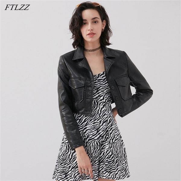 ftlzz spring short motorcycle pu leather jacket slim black single breasted outerwear lady faux soft leather coat 220815
ftlzz spring short motorcycle pu leather jacket slim black single breasted outerwear lady faux soft leather coat 220815