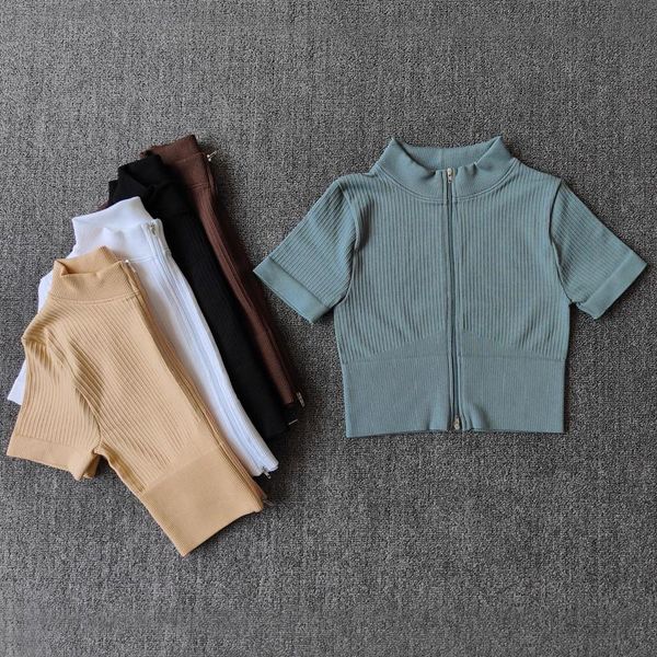 yoga outfit woman short sleeve shirts zipper sports t shirt fitness women's gym running workout training teesyoga
yoga outfit woman short sleeve shirts zipper sports t shirt fitness women's gym running workout training teesyoga
