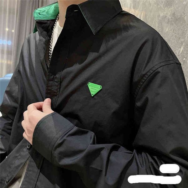 bv tide brand spring and summer high street casual shirt bottega metal triangle simple fashion long-sleeved men's light luxury, White;black
bv tide brand spring and summer high street casual shirt bottega metal triangle simple fashion long-sleeved men's light luxury, White;black