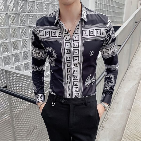 retro dragon print men shirt long sleeve shirts fashion casual slim fit dress shirts night club party social streetwear camisa lj200925, White;black
retro dragon print men shirt long sleeve shirts fashion casual slim fit dress shirts night club party social streetwear camisa lj200925, White;black