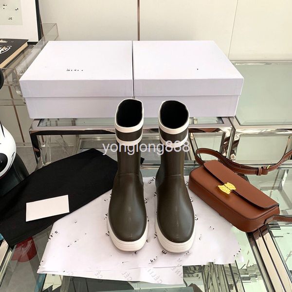 boots navy blue rubber flat bottomed round head half bucket boots women's anti-skid rain shoes middle tube, Black
boots navy blue rubber flat bottomed round head half bucket boots women's anti-skid rain shoes middle tube, Black