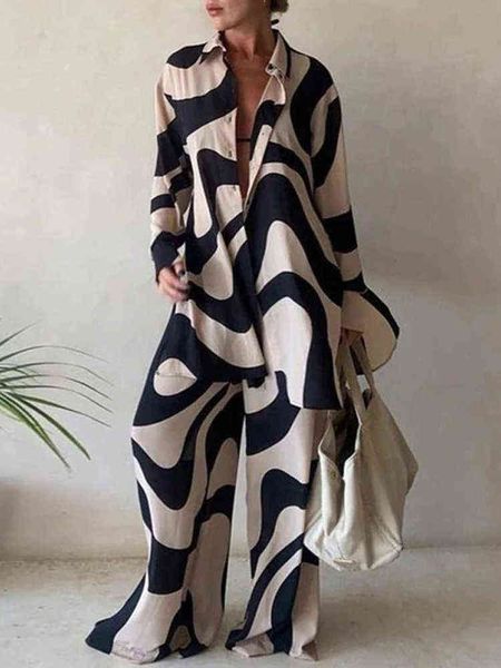 2022 new office elegant chic suit casual commuter suit women fashion print loose long sleeve shirt straight pants two piece suit t220801, Gray
2022 new office elegant chic suit casual commuter suit women fashion print loose long sleeve shirt straight pants two piece suit t220801, Gray
