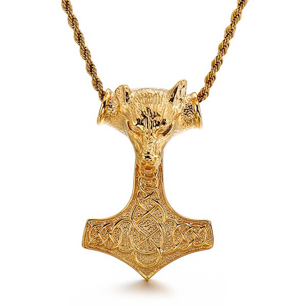 large big 316l stainless steel 53*82mm wolf hammer thor charm pendant necklace chain for mens punk biker jewelry 4mm 22 inch silver/ gold/ b
large big 316l stainless steel 53*82mm wolf hammer thor charm pendant necklace chain for mens punk biker jewelry 4mm 22 inch silver/ gold/ b