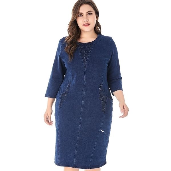 miaoke womens plus size denim dress for women fashion ladies vintage elegant party large size fall dresses y200102, White;black
miaoke womens plus size denim dress for women fashion ladies vintage elegant party large size fall dresses y200102, White;black