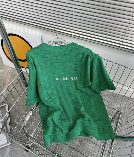 women's knits & tees 22 spring and summer bv green three-dimensional plaid knitted round neck loose solid color simple short sleeve cas, White
women's knits & tees 22 spring and summer bv green three-dimensional plaid knitted round neck loose solid color simple short sleeve cas, White