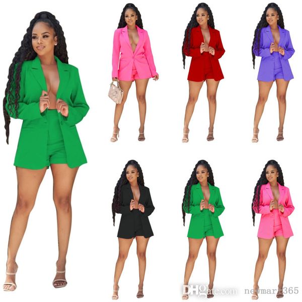 casual 2 piece set women tracksuits long sleeve blazer and shorts sets summer fashion solid office set, Gray
casual 2 piece set women tracksuits long sleeve blazer and shorts sets summer fashion solid office set, Gray