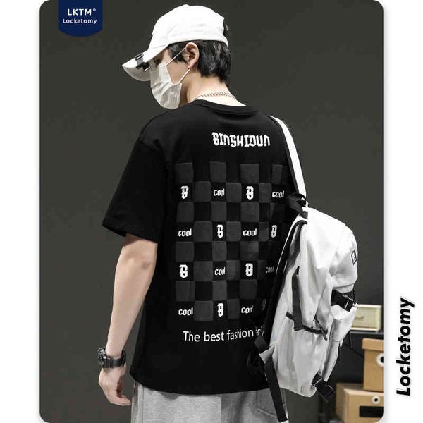 lktm #vibe short t-shirt men's checkerboard leisure high street fashion brand half sleeve cotton t-shirt, Black;brown
lktm #vibe short t-shirt men's checkerboard leisure high street fashion brand half sleeve cotton t-shirt, Black;brown