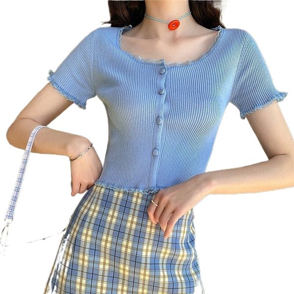 women's cardigan knitted lace trims button pure color stylish casual soft short sleeves sweater cardigans crew neck spring summer blue, White;black
women's cardigan knitted lace trims button pure color stylish casual soft short sleeves sweater cardigans crew neck spring summer blue, White;black