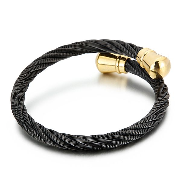 4 color stainless steel twisted wire chain cuff bangle men's open bracelets 6*60mm size for father gifts husband gifts, White
4 color stainless steel twisted wire chain cuff bangle men's open bracelets 6*60mm size for father gifts husband gifts, White