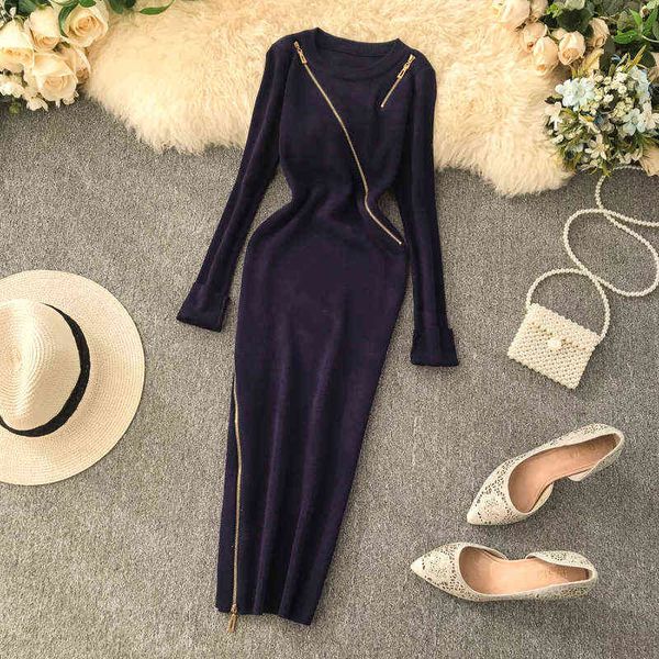 slim 2022 zipper autumn dresses winter bodycon knitted sweater midi pencil dress party knee length women casual office vestidos y220413, Black;gray
slim 2022 zipper autumn dresses winter bodycon knitted sweater midi pencil dress party knee length women casual office vestidos y220413, Black;gray