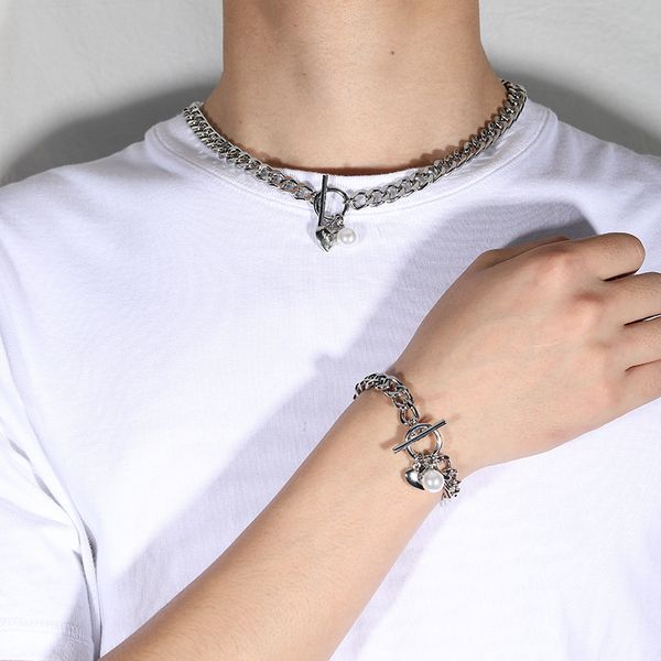 men jewelry cuban silver necklace bracelet set designer ot mother and mother buckle love pearl small pendant women wedding accessories
men jewelry cuban silver necklace bracelet set designer ot mother and mother buckle love pearl small pendant women wedding accessories