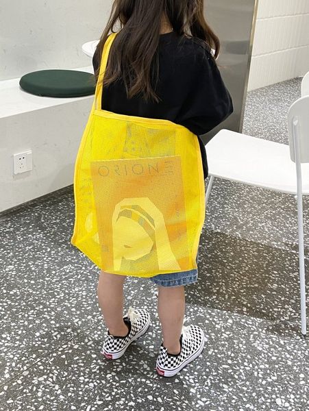 girls minimalist mesh shoulder bag she