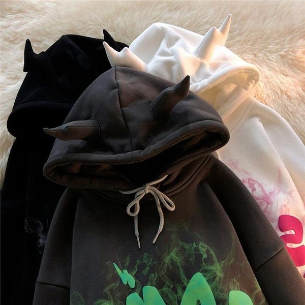 women's hoodies & sweatshirts street hiphop thickened and velvet cartoon letter angel ears couple oversized hoodie women harajuku color, Black
women's hoodies & sweatshirts street hiphop thickened and velvet cartoon letter angel ears couple oversized hoodie women harajuku color, Black