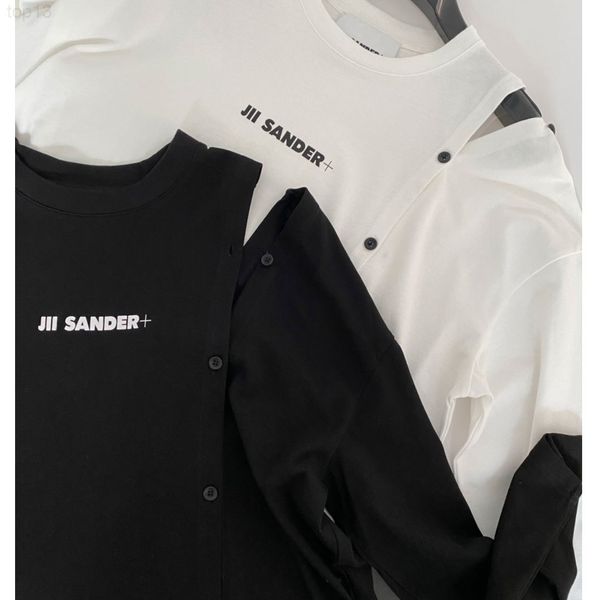 women's t-shirt designer button long sleeve t-shirt jil2022 spring and summer new round neck letter print stitching design with gx2936, White
women's t-shirt designer button long sleeve t-shirt jil2022 spring and summer new round neck letter print stitching design with gx2936, White