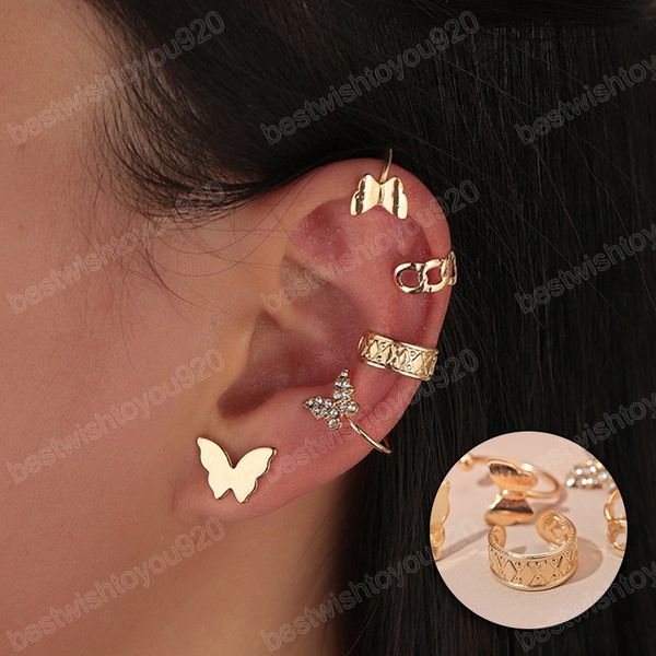 5pcs gold plated metal butterfly ear clips without piercing for women sparkling zircon ear cuff clip earrings wedding jewelry, Silver
5pcs gold plated metal butterfly ear clips without piercing for women sparkling zircon ear cuff clip earrings wedding jewelry, Silver
