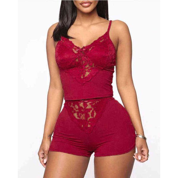 summer home pajamas set 2 pieces outfits nightwear set for women solid color v-neck sleeveless and stretchy shorts sets w220318, Red;black
summer home pajamas set 2 pieces outfits nightwear set for women solid color v-neck sleeveless and stretchy shorts sets w220318, Red;black
