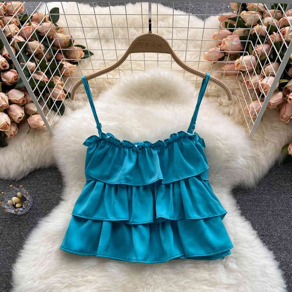 women's tanks camis han fan small fresh suspender vest women ins holiday style sweet ruffle trim short women's doll shirt zxv7, White
women's tanks camis han fan small fresh suspender vest women ins holiday style sweet ruffle trim short women's doll shirt zxv7, White