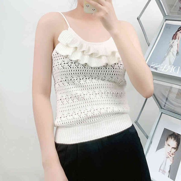 women's tanks & camis beige suspender women wear cool summer clothes ins hollow out small lotus leaf collar vest sweater z5hy, White
women's tanks & camis beige suspender women wear cool summer clothes ins hollow out small lotus leaf collar vest sweater z5hy, White