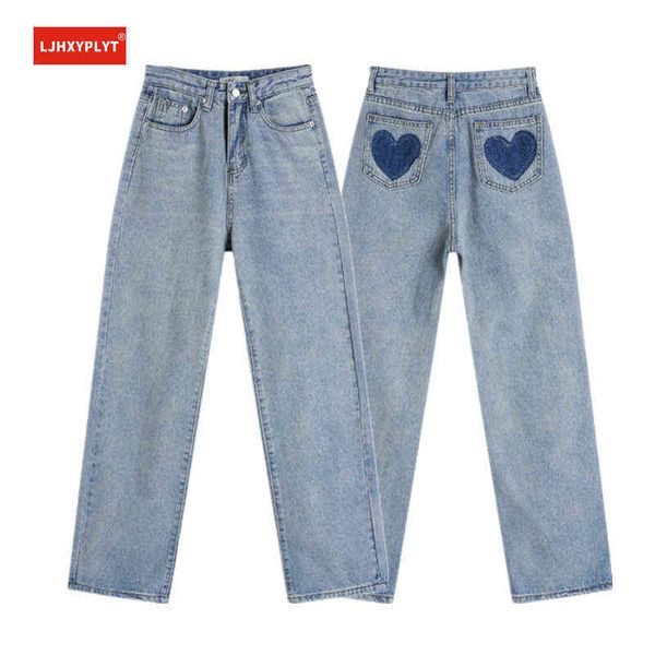 blue jeans women's spring summer high waist love embroidery street casual simple loose straight pants denim trousers female xxl t220728
blue jeans women's spring summer high waist love embroidery street casual simple loose straight pants denim trousers female xxl t220728