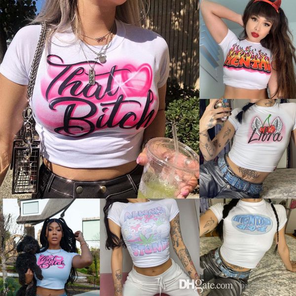 2022 womens designer letter print t-shirt summer new casual round short sleeve navel slim fit tee, White
2022 womens designer letter print t-shirt summer new casual round short sleeve navel slim fit tee, White