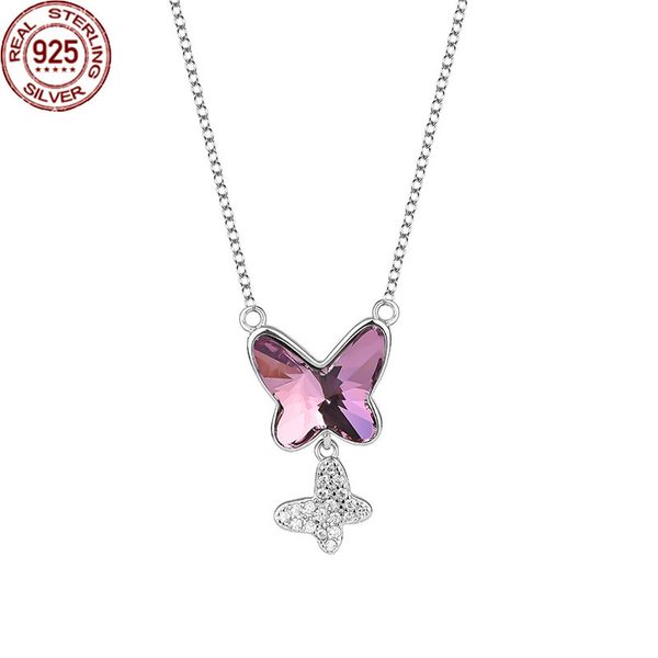 popular s925 sterling silver necklace butterfly female with austrian crystal element pendant clavicle chain female's
popular s925 sterling silver necklace butterfly female with austrian crystal element pendant clavicle chain female's