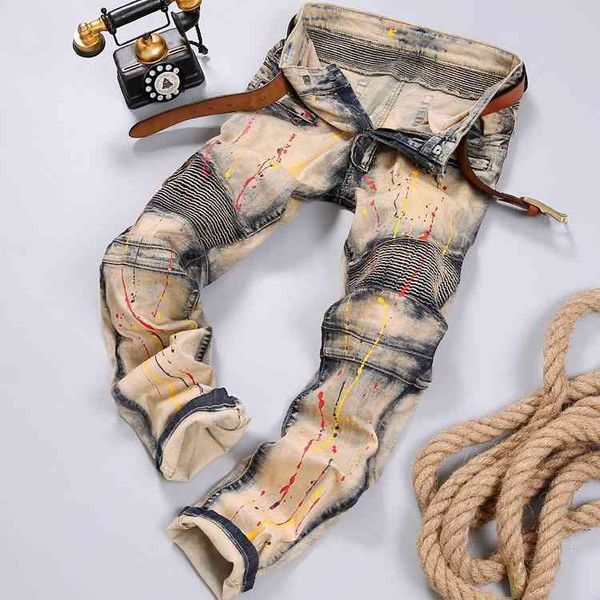 yuxi youth new fashion brand elastic pants high-end color inkjet locomotive jeans men's slim fit, Blue
yuxi youth new fashion brand elastic pants high-end color inkjet locomotive jeans men's slim fit, Blue