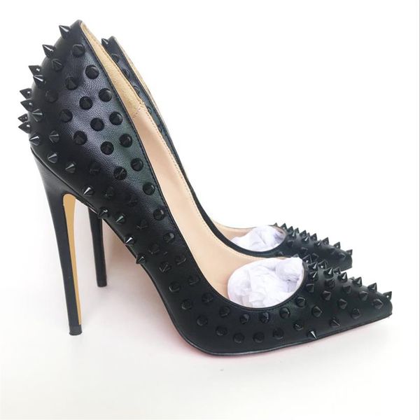 brand shoes red sloe women pumps high heel shoes rivet pointed toe fine heel lady wedding shoes bottom for the red fashion party 275s, Black
brand shoes red sloe women pumps high heel shoes rivet pointed toe fine heel lady wedding shoes bottom for the red fashion party 275s, Black