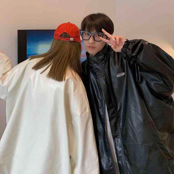 new oversized pu leather jackets men women cow print 2021 autumn black faux leather coat stand collar motor biker jacket t220728
new oversized pu leather jackets men women cow print 2021 autumn black faux leather coat stand collar motor biker jacket t220728