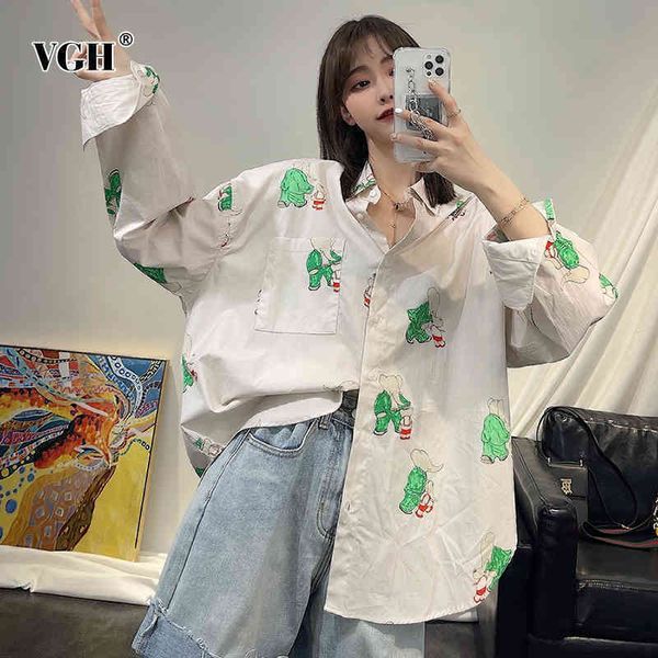 cartoon print shirt for women lapel long sleeve hit color casual loose blouse female fashion clothing spring 210507, White
cartoon print shirt for women lapel long sleeve hit color casual loose blouse female fashion clothing spring 210507, White