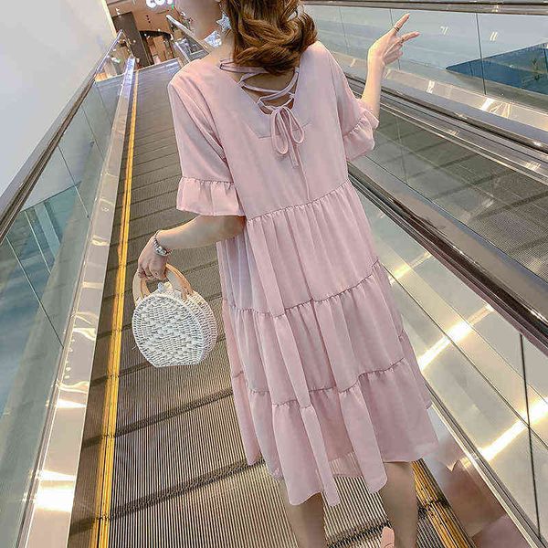 solid color summer pregnant woman chiffon dress rruffle patchwork short sleeves ribbon backless maternity clothes ball gown dress j220628, White
solid color summer pregnant woman chiffon dress rruffle patchwork short sleeves ribbon backless maternity clothes ball gown dress j220628, White