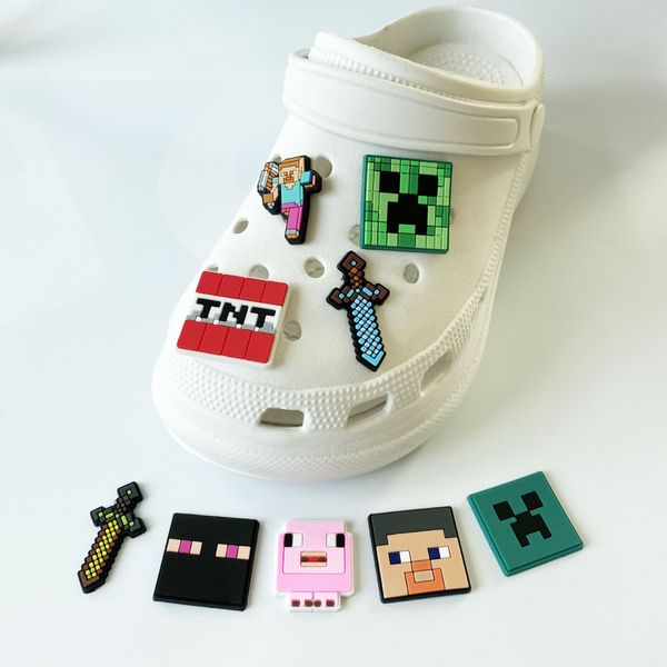 minecraft shoe charms for croc clog decoration, steve game charms accessories for kids boy girl men women party favor, White;pink
minecraft shoe charms for croc clog decoration, steve game charms accessories for kids boy girl men women party favor, White;pink