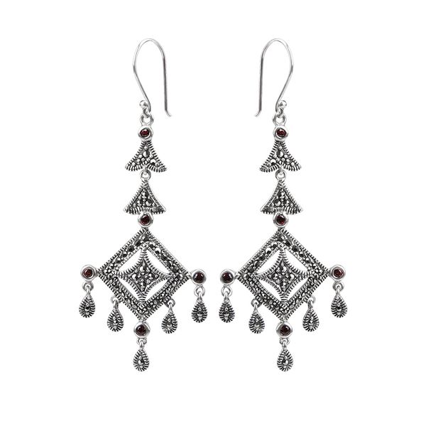 charm earrings vintage hollowed-out geometric marcasite dangle for women, Silver
charm earrings vintage hollowed-out geometric marcasite dangle for women, Silver