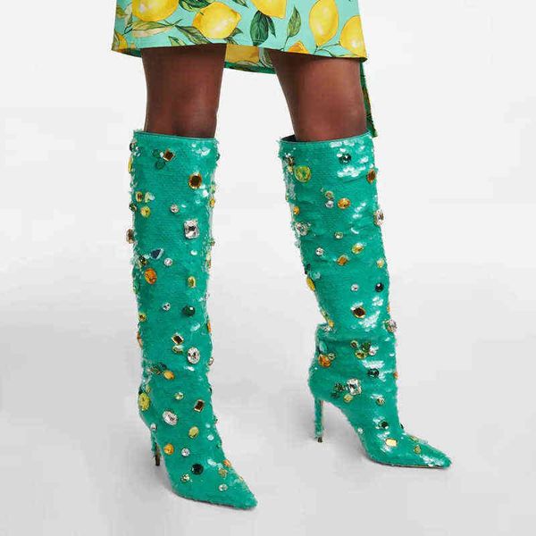 boots sequin ladies autumn/winter brand new pointed toe super high heel 9.5cm colored rhinestones metal decorated green tall 220709, Black
boots sequin ladies autumn/winter brand new pointed toe super high heel 9.5cm colored rhinestones metal decorated green tall 220709, Black