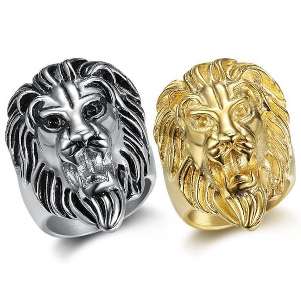 316 stainless steel band rings hip hop lion head hand polished vacuum gold plated men's ring, Silver
316 stainless steel band rings hip hop lion head hand polished vacuum gold plated men's ring, Silver