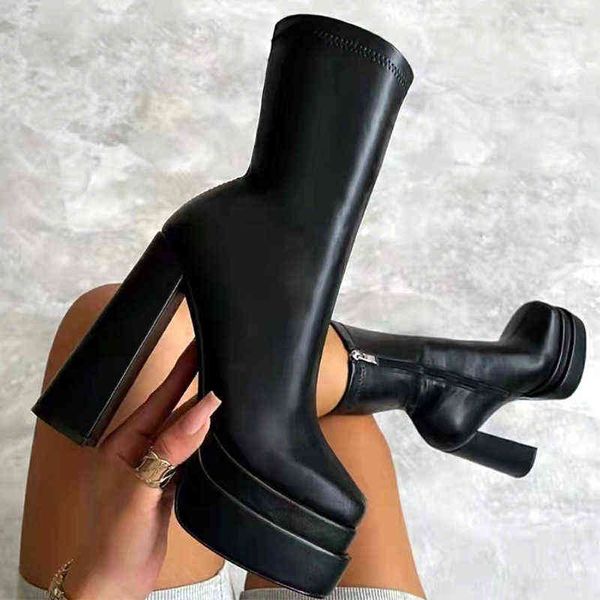 women boots autumn and winter new super high heel double waterproof platform thick bottom large short thin knight 0709, Black
women boots autumn and winter new super high heel double waterproof platform thick bottom large short thin knight 0709, Black