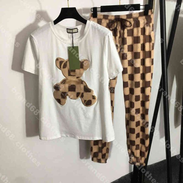 fashion women cotton t shirts pants set designer summer tracksuit luxury sportswear bear embroidery pullover g..cci logo brand 5a female app, White
fashion women cotton t shirts pants set designer summer tracksuit luxury sportswear bear embroidery pullover g..cci logo brand 5a female app, White