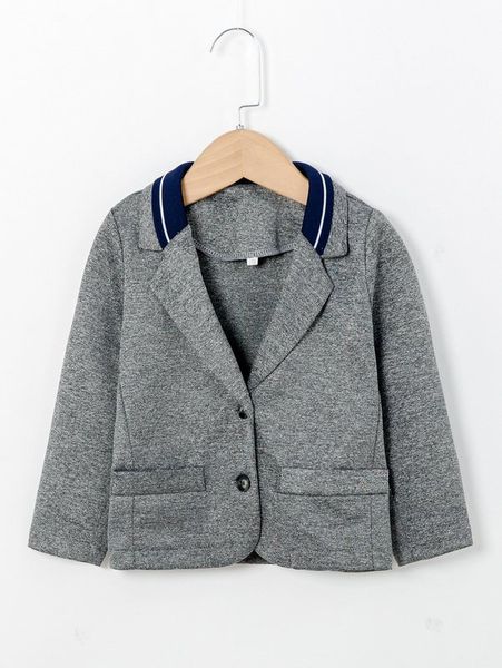 toddler boys lapel neck coat she, Blue;gray