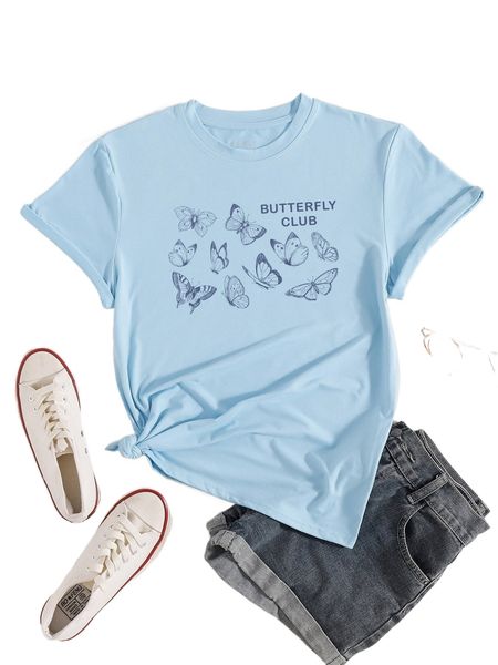 b.utterfly and l.etter graphic tee 02g7#, White
b.utterfly and l.etter graphic tee 02g7#, White