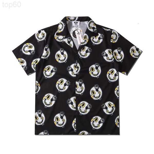men's casual shirts designer chao brand leisure digital printing smiling face full printed polyester short sleeve loose lapel shirt men, White;black
men's casual shirts designer chao brand leisure digital printing smiling face full printed polyester short sleeve loose lapel shirt men, White;black