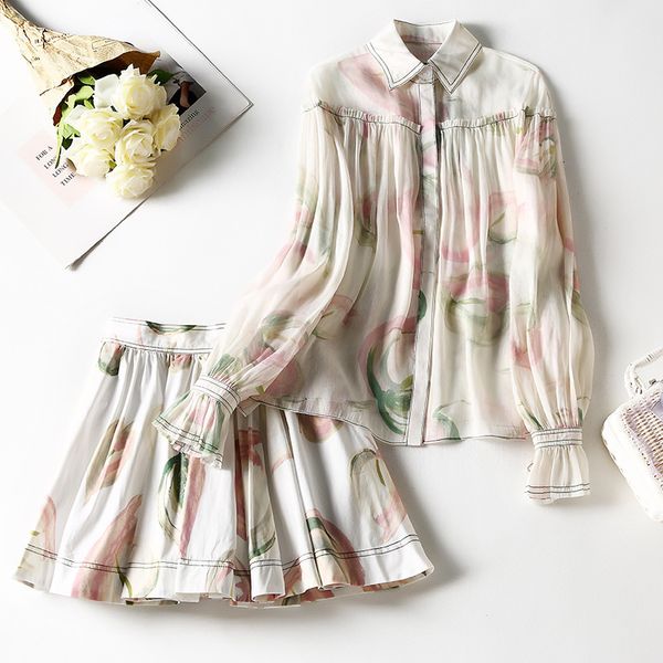 two piece dress spring shirt printed skirt suit buttock skin tone temperament long sleeve french women's d4l2, White
two piece dress spring shirt printed skirt suit buttock skin tone temperament long sleeve french women's d4l2, White