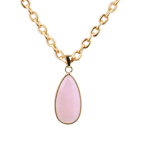 rose quartz powder pink crystal water droplets copper pendant necklace women jewelry, Silver
rose quartz powder pink crystal water droplets copper pendant necklace women jewelry, Silver