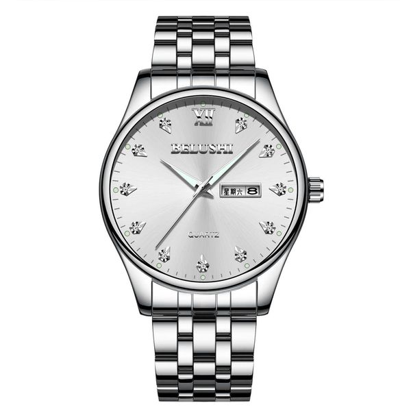 watches men's watch cross-border waterproof calendar quartz steel band round super nice mens watches, Silver
watches men's watch cross-border waterproof calendar quartz steel band round super nice mens watches, Silver