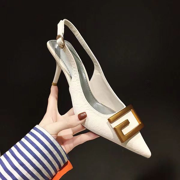 2022 stiletto high heel sandals shallow mouth pointed toe back strap hollow metal sandals lady sandal with f shape large sizes, Black
2022 stiletto high heel sandals shallow mouth pointed toe back strap hollow metal sandals lady sandal with f shape large sizes, Black