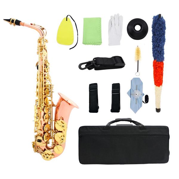 dual-color eb alto saxophone sax phosphor copper woodwind instrument with carry case gloves cleaning cloth brush
dual-color eb alto saxophone sax phosphor copper woodwind instrument with carry case gloves cleaning cloth brush