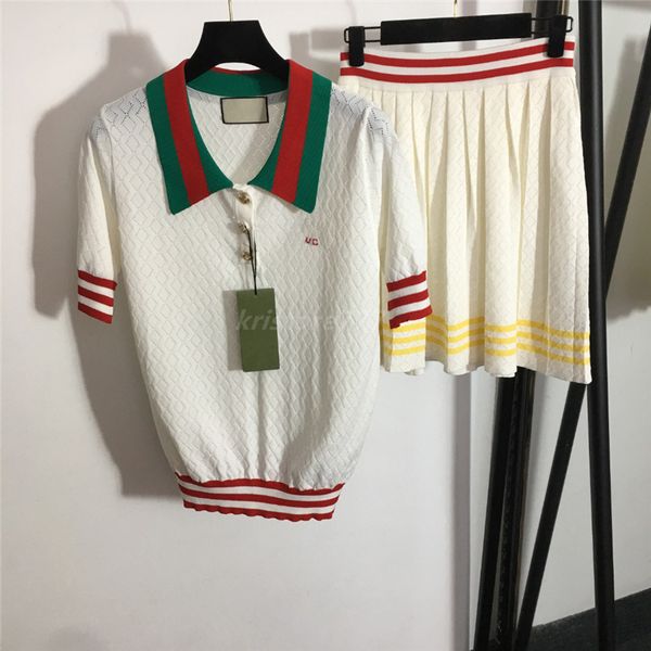 women summer knits designer two piece dress sets with letters embroidery 2022 girls milan runway brand outwear polo t-shirt tee shirts and, White
women summer knits designer two piece dress sets with letters embroidery 2022 girls milan runway brand outwear polo t-shirt tee shirts and, White
